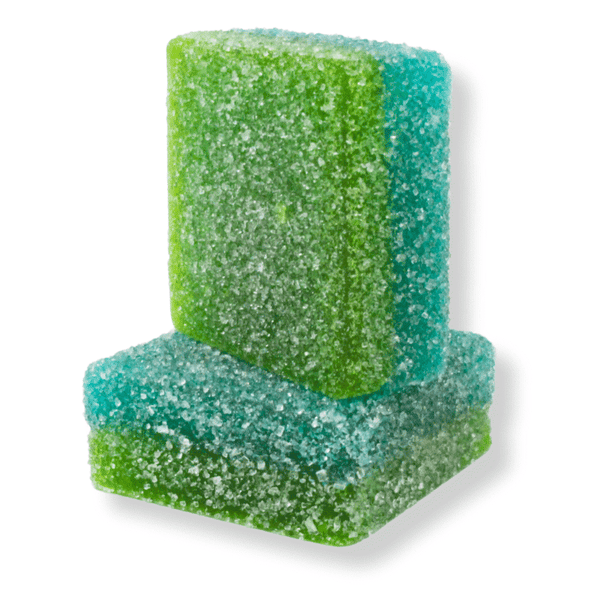 Blue Razz-Green Apple Double-Stacked THC Gummies — 200mg, 5-Count | Delta-9 + Delta-8 + THCp