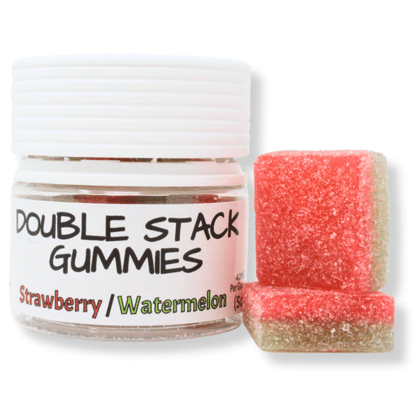 Strawberry-Watermelon Double-Stacked THC Gummies — 200mg, 5-Count | Delta-9 + Delta-8 + THCp