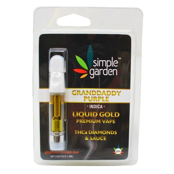 Granddaddy Purple THCa Diamond Liquid Gold Vape Cartridge — 1ml | Indica Hemp Cart