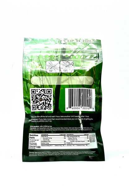 Back picture of 30 pack of Delta-8 gummies also contains beneficial compounds naturally found in the cannabis plant