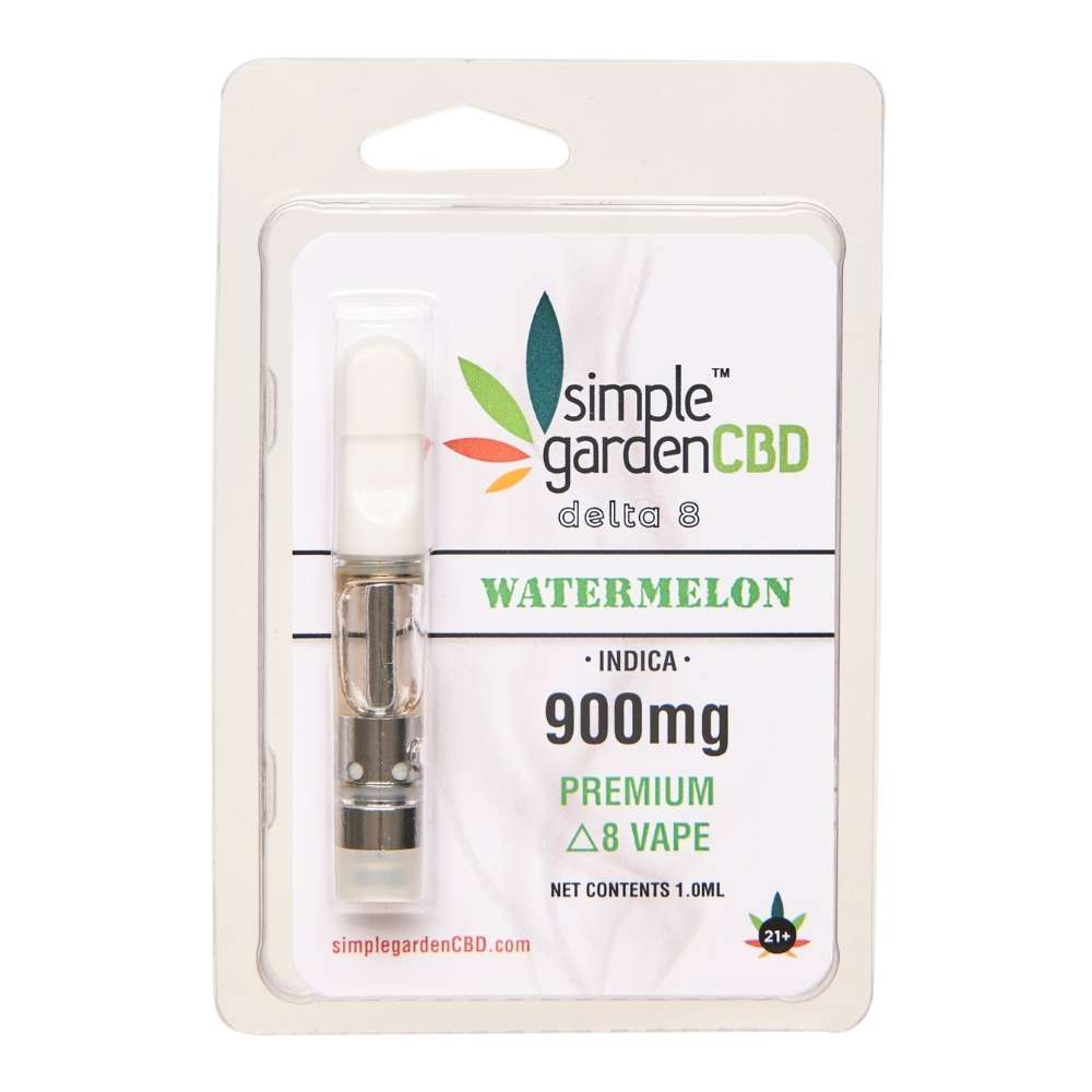 Plastic wrapped Watermelon flavored Delta-8 vape cart